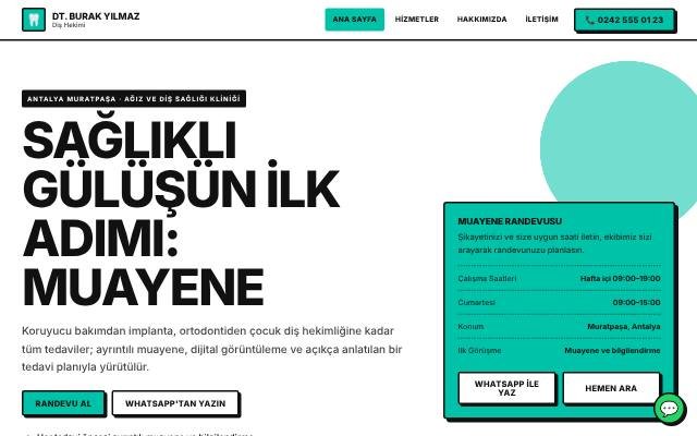 Diş Hekimi web sitesi şablonu: Bold tasarımı